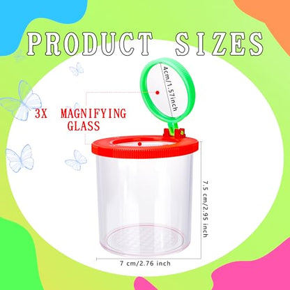 5 Pcs Insert Bug Viewer Magnifier Bug Catcher Cage Box Magnifying Container Critter Collection Kit for Outdoor Science Exploration Tool