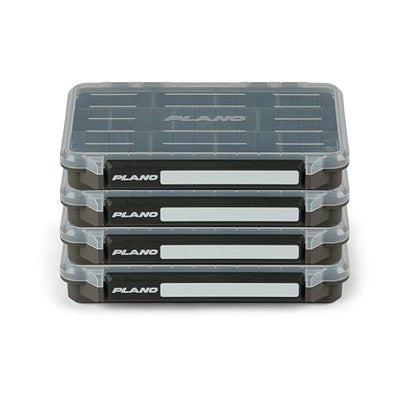 Plano StowAway 3600 Stow Tackle Box with Corrosion-Preventive Rustricor, 4-Pack, Single Latch Design, Transparent DuraView Lid, Stackable Storage for Fishing Bait, Lures and Gear - size: 3600 4-Pack, style: New Model