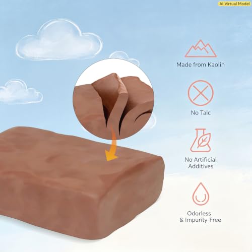 ZEHIQ Air Dry Clay-2.2lb Natural Terracotta Pottery Clay for Craft Projects - color: terracotta