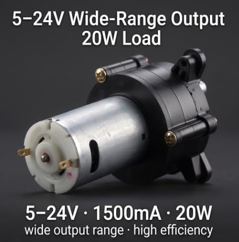 Hand Crank Generator, Mini DC Metal Dynamotor Stable 5V to 24V Manual Charging Power Source for Emergency Teaching Silver 1 Pack