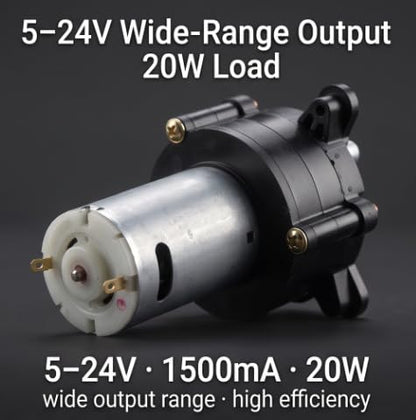 Hand Crank Generator, Mini DC Metal Dynamotor Stable 5V to 24V Manual Charging Power Source for Emergency Teaching Silver 1 Pack