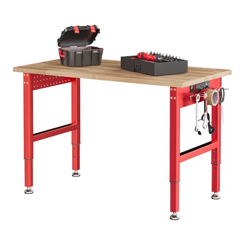 SPECRAFT Red Adjustable Heavy-Duty Workbench - color: Red, size: Standard/44"x20"