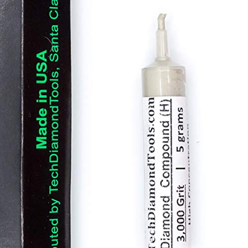 TechDiamondTools Diamond Polishing Compound Polishing Paste USA Made 3,000 Grit 3-6 Microns for Marble Glass Metal Rock Jewelry Resin Silver Chrome Gemstone with High Concentration of Diamond Powder - size: 3,000 grit / 3 - 6 microns