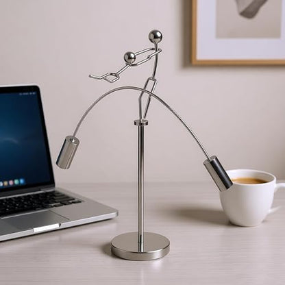 Sunnytech Weight Lifting Stainless Physics BalanceTumbler Kinetic Art Balancing Decompressive Science Psychology Home Offic Decor Desk Decor Toy WJ161 - style: WJ161