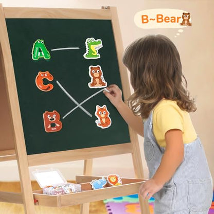 JoyCat Wooden Fridge Magnets, Cute Animal Alphabet Letters 52 Pcs - style: Letters+Animals