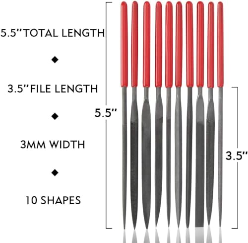 VASTOOLS Deburring Tool Kit,10Pcs Needle File,Metal Handle Deburring Tool for Metal Resin 3D Plastic Copper Aluminum Pipes Tube Hole with Extra 10pc Multiuse Blades Removing Burr - style: Deburr w/10 Files