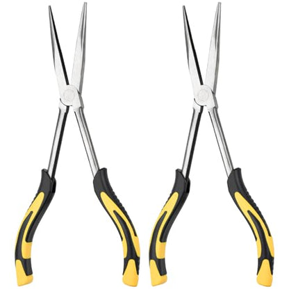 Long Needle Nose Pliers-11’’, for Home,Fishing, Jewelry,Crafts, 2pcs - size: Two-11in