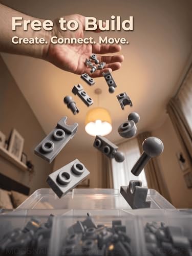 88 PCS Small Ball and Socket Joints Pieces Compatible with Lego Pieces, Light Gray 10 Sizes Ball Joint Socket Connectors, Figure Limb Building Blocks Bulk, Universal Joint Axle MOC Parts - color: Lightgray