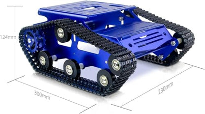 Smart Robot Car Chassis Kit Full Metal Big Tank Chassis with 2WD Motors for Arduino Raspberry Pi Jetson Python DIY Smart Car Learning Kit(Blue1, with Encoder Motor) - color: Blue1