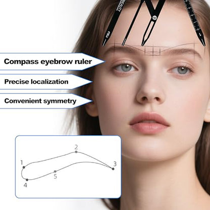 Eyebrow Ruler Compass Golden Ratio Stencil Flexible Arms Symmetrical Tool