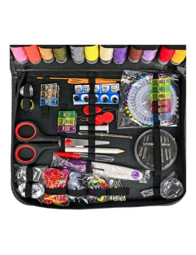 304PCS Sewing Kit with PU Case,Marcoon Needle and Thread Kit with Sewing Supplies and Accessories for Kids,Adults,Beginner,Home,Travel,Emergency Including Scissors,Measure Tape,Needle Threader - color: 304pcs-black