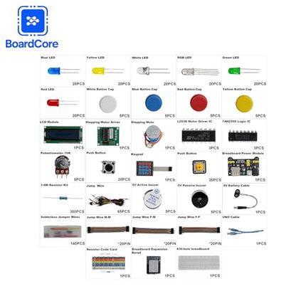 774Pcs UNO R3 Super Starter Kit Project Complete Ultimate with Tutorial Compatible with Arduino IDE - color: 774Pcs UNO R3 Super Starter Kit