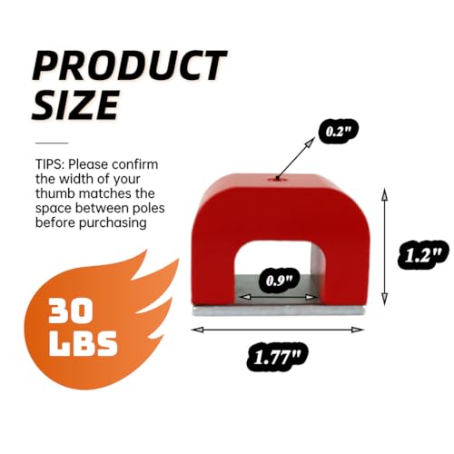 Red Horseshoe Magnet 30 LBS Pull, Heavy Duty for Nails & Education - size: Large/30lb