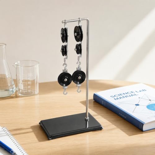 Housoutil Pulley Block Set Physics Lab Science Kit Experiments, 13.4 Inch Physics Experiment Kit, Block and Tackle Pulley System for Science Project, Educational Laboratory Mechanics Equipment