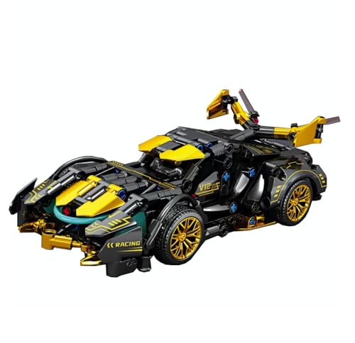 1:20 Technic Super Sports Cars Model Sets - 323 PCS MOC Building Block Car Raceing Engineering Toys, Collectible Sports Car Construction Kit for Girls Boys or Adults (Black) - color: Black