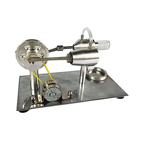 Qing Shuang Stirling Engine steam Engine Physics Experiment Popular Science Invention Toy Model Motor Model Educational Toy Generator Colorful LED, Silver, LxWxH 6.45×3.3×3.8