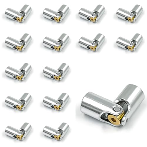 15Pcs Upgraded Aluminum Alloy Metal Universal Joints 3L Compatible with legoes/MOC Bricks Fits 61903 Shaft Coupling & 62520 Parts Power Transmission Components - color: Aluminum Alloy 15pcs