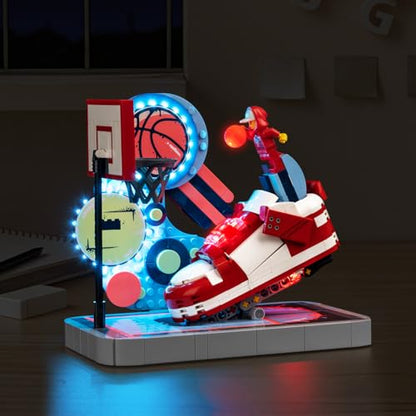 Nitemode LED Light Kit Compatible with Lego Nike Dunk Trickshot 43021, Upgraded Remote Control Multi-Light Effect Sequence Design Lighting Accessories(Light Only)