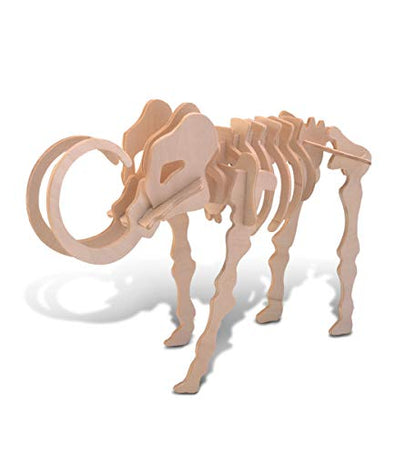 Puzzled 3D Puzzle Woolly Mammoth Wood Craft Construction Kit, 19Pcs. Pack