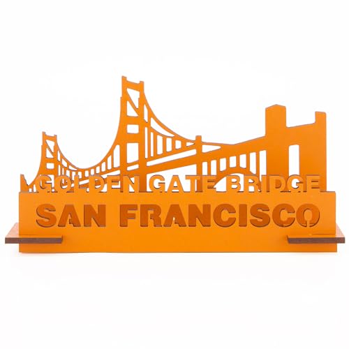 Little & Wood: Woodlet: Medium - Golden Gate Bridge - Orange, 3D Wooden Kit-Set, Landmark Construction Puzzle, Pop Build Fun, Easy Assembly, Ages 6+ - style: Golden Gate Bridge