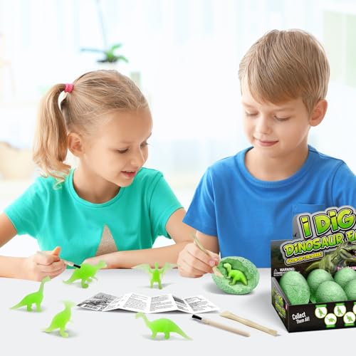 Glow Dino Eggs Dig Kit, 12 Excavation Eggs, STEM Toy 6+ - color: Green Glowing Dinosaur