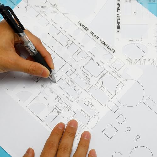 6pcs Circle Templates for Drafting Flexible Circle Stencils with Geometric Shapes 6 Sizes Plastic Measuring Rulers for Drawing Office, School, Architecture and Building Formwork