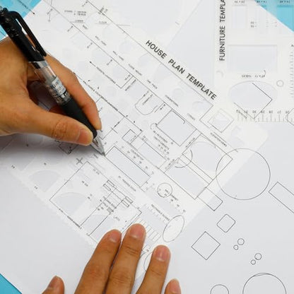6pcs Circle Templates for Drafting Flexible Circle Stencils with Geometric Shapes 6 Sizes Plastic Measuring Rulers for Drawing Office, School, Architecture and Building Formwork