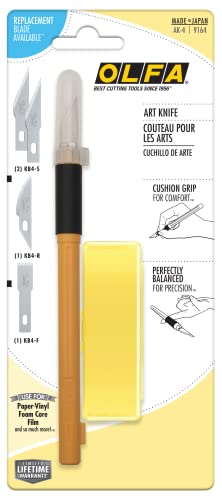 OLFA Graphic Art Knife with Cushion Grip (AK-4) - 4 Blade Style Set