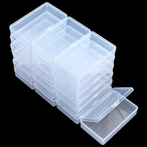 19 Pack Rectangular Clear Plastic Storage Containers - size: 5.7 x 3.35 x 1.38 inch