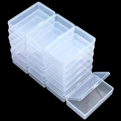19 Pack Rectangular Clear Plastic Storage Containers - size: 5.7 x 3.35 x 1.38 inch