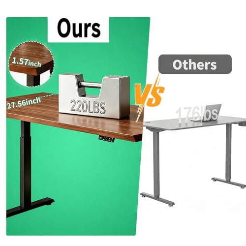 Sihtengxxhongs 47-inch Electric Height-Adjustable Solid Wood Desk, Height Memory Presets, Ergonomic Solid Wood Computer Desk for Home Use, Suitable for Gaming and Home Office Work - size: Adjust-S47