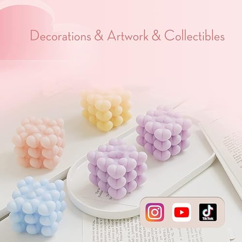 Bubble Candle Molds - Silicone Mold for Candles Making, DIY 3D Moulds for Soy Wax, Beeswax, Scented Candle, Valentine's Day Gifts (Heart Bubble) - color: Heart Bubble