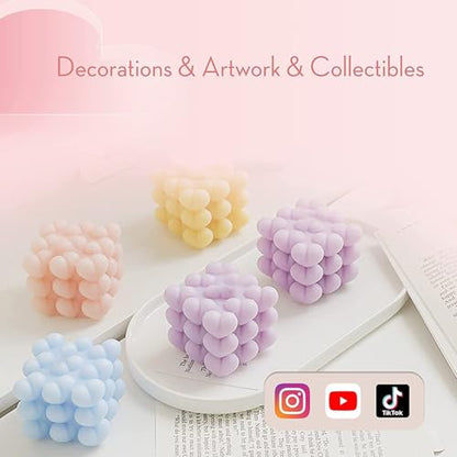 Bubble Candle Molds - Silicone Mold for Candles Making, DIY 3D Moulds for Soy Wax, Beeswax, Scented Candle, Valentine's Day Gifts (Heart Bubble) - color: Heart Bubble