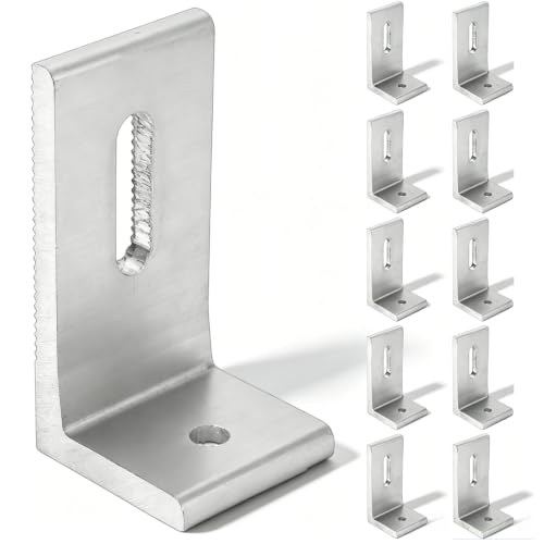 10Pcs L Foot Solar Mount, Aluminum Alloy Photovoltaic Panel Mounting Bracket, Photovoltaic Mount, Waterproof Solar Panel Bracket for Roof PV System