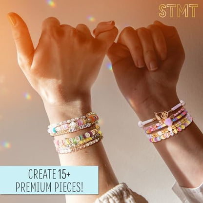 STMT DIY Beaded Jewelry Kit - Makes 15 Premium Pieces, Includes Bracelet Making Supplies, Letter Beads, Enameled Charms, Great Teen Girl Gifts - size: Small, style: Beaded