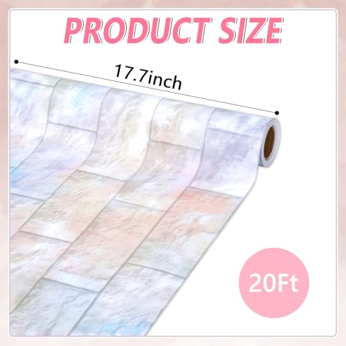 Graffiti Wall Bulletin Board Paper Roll Pastel Brick Gradient Stone Bulletin Board Background Back to School Classroom Decor Poster for Art Craft DIY Projects Home Office Party Supplies 17.7in x 20ft - style: Pastel Brick