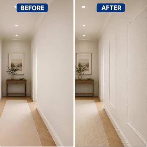 3 Set Peel and Stick Wall Molding Kit,Pre Cut Wainscoting Panels,24x72in - color: 24x72in