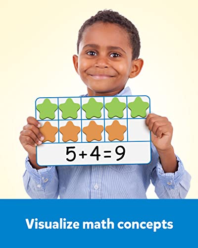 Coogam Magnetic Ten-Frame Set, Math Manipulative EVA Number Counting Games, Montessori Educational Toy Gift for Kindergarten Classroom Kids 3 4 5 Year Old - style: five-pointed star