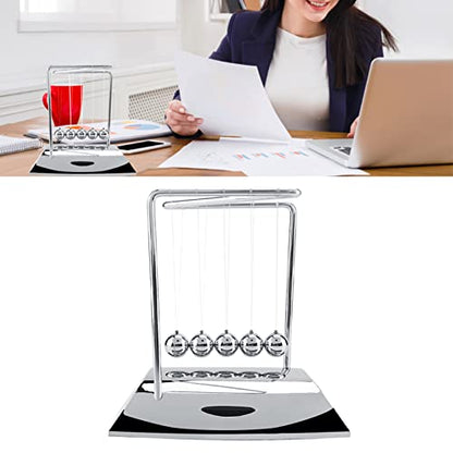 Hyuduo Newton's Cradle Balance Ball Set 5-Piece Desktop Physics Toy for Science Learning Stress Relief & Desk Decoration