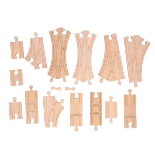 BROLEO Kids Wooden Track Expansion Pack Assembly Kit, Educational Toddler Wooden Train Track Building Toy for Skill Development