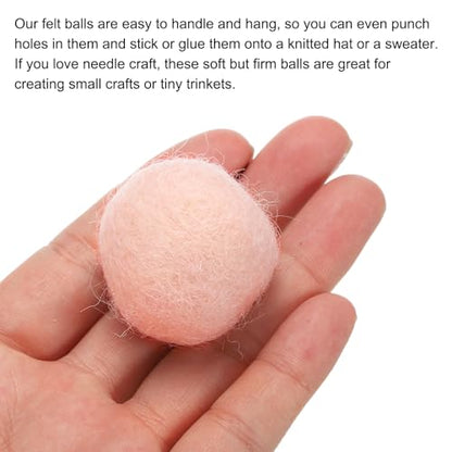 PATIKIL Wool Felt Balls Beads Wool Felting Pom 3.1cm 31mm Light Pink for Home Crafts Handcrafts Project DIY Pack of 10 - color: Light Pink