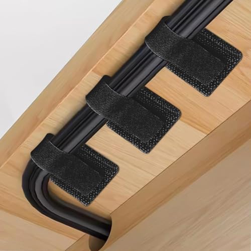 Reusable Cable Ties 50 Pack Heavy-Duty Self-Adhesive Hook & Loop Tape, Multi-Purpose Cord Organizer for Home, Office & Data Centers – Black Cable Management Solution (Black) - color: Black