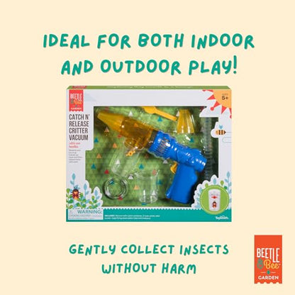 Beetle & Bee Bug Vacuum Toy Set for Kids - Insect Catching Kit with Toy Bug Gun, Tweezers, Magnifying Tube & Nozzles - Fun Bug Collection Kit for Backyard Exploration, Ages 5+