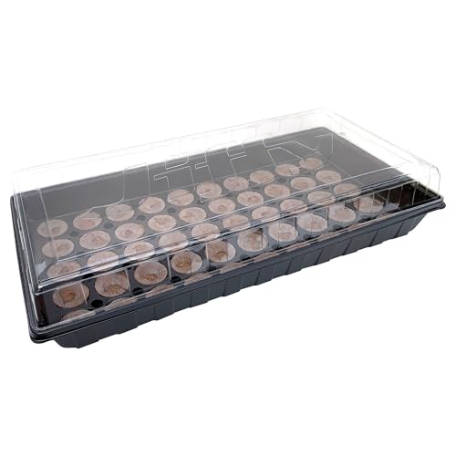 Jiffy 50-Cell Seed Starter Tray Kit with 42mm Peat Pellets, 2-Pack
