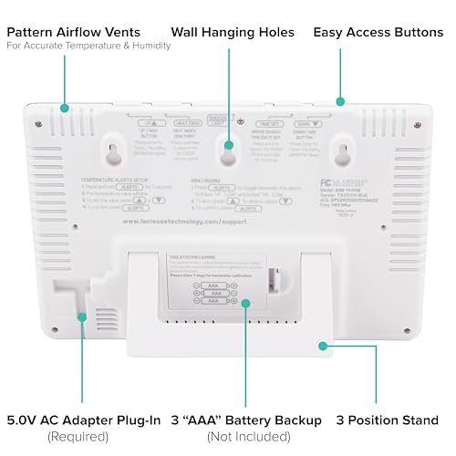 La Crosse Technology Wireless Atomic Digital Color Forecast Station with Alerts, White (308-1414W) - color: white