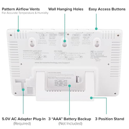 La Crosse Technology Wireless Atomic Digital Color Forecast Station with Alerts, White (308-1414W) - color: white