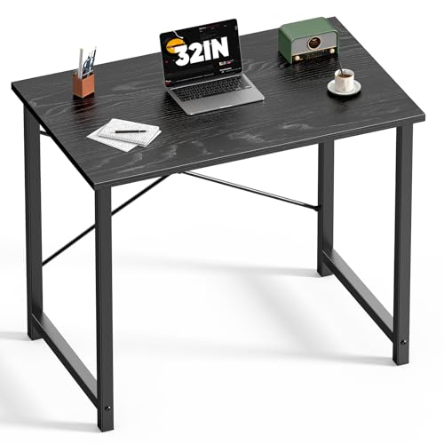 DUMOS 32 Inch Small Computer Desk, Gaming Desks for Home Office Bedroom - color: Black, size: 32 Inch
