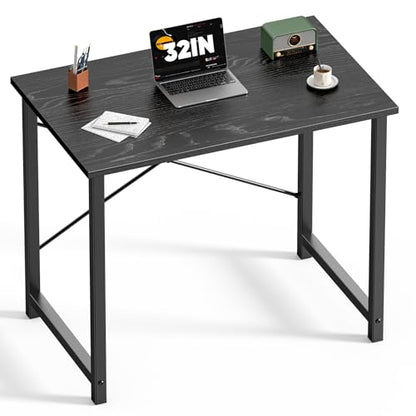 DUMOS 32 Inch Small Computer Desk, Gaming Desks for Home Office Bedroom - color: Black, size: 32 Inch