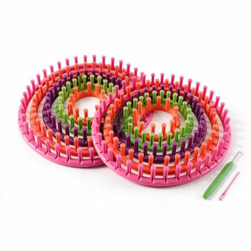 novelinks Round Knitting Looms Kit, Set of 10 Plastic Looms Knitting - size: Round Loom Set (Pack of 2)