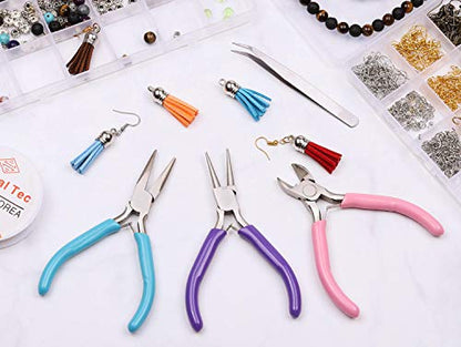 Shynek 3pcs Jewelry Making Plier Tools with Needle/Chain/Round Nose Pliers and Wire Cutter for Jewelry Repair, Wire Wrapping, Crafts, Jewelry Making Supplies - style: Rubber Handle